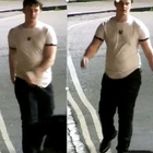 Three screenshots of suspect on CCTV footage