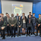 Festus Akinbusoye and a group of students