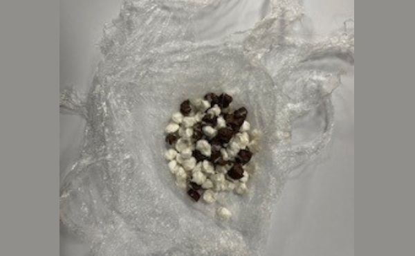 Packet of drugs on a table