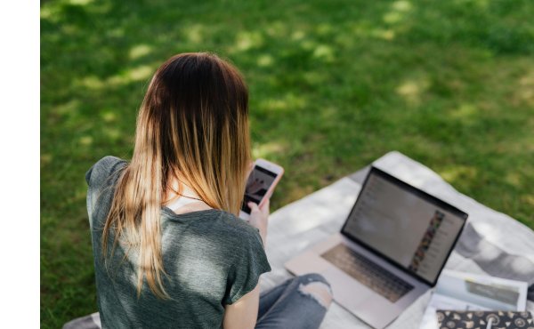 Teen on laptop