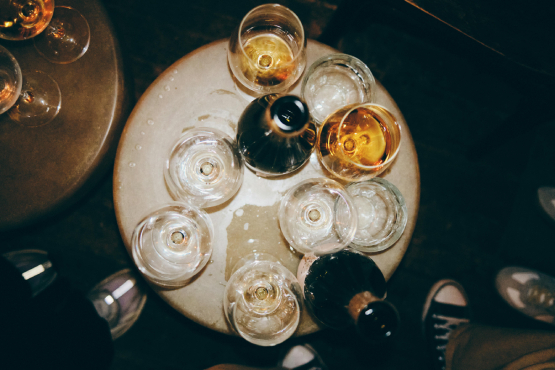 Drinks on a table