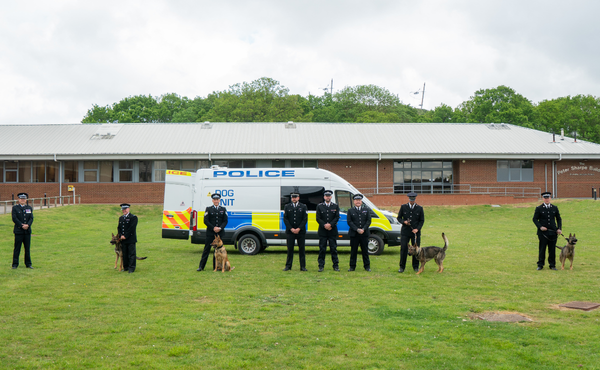 Police Dogs with Officers