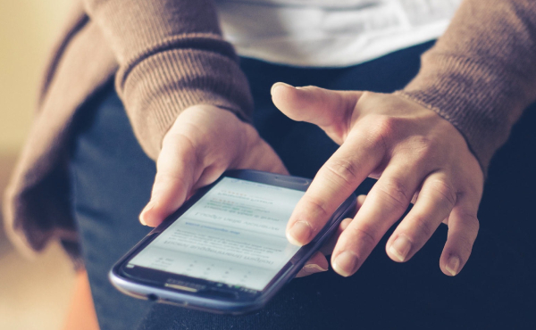Person using a mobile device